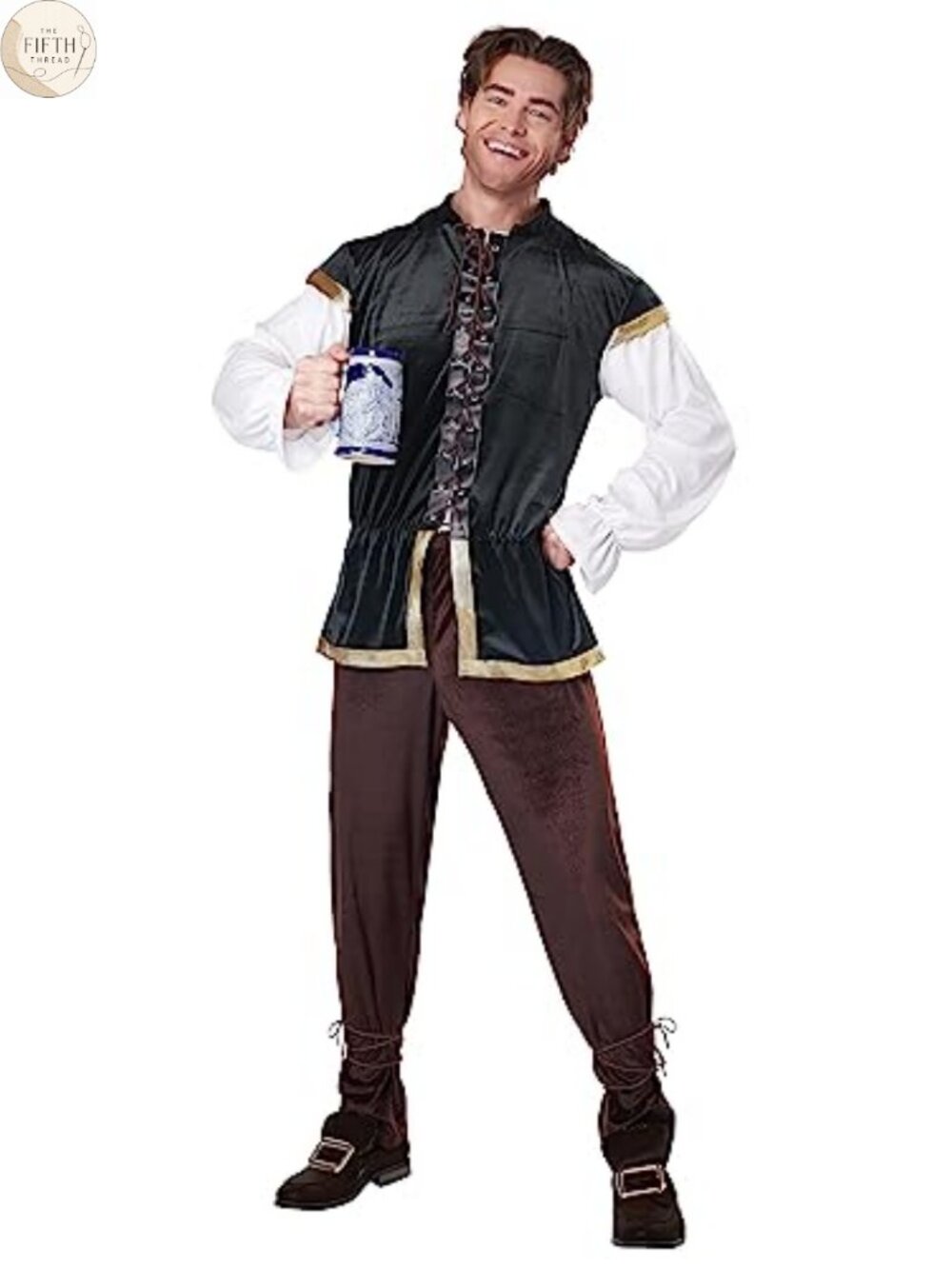 Retro Stewardess Costume Adult Shirt Pants Cosplay Outfit